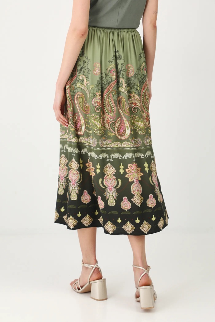 Odzież Spódnica damska maxi z wiskozy wzorzysta kolor multicolor RS25-SDD500 multicolor