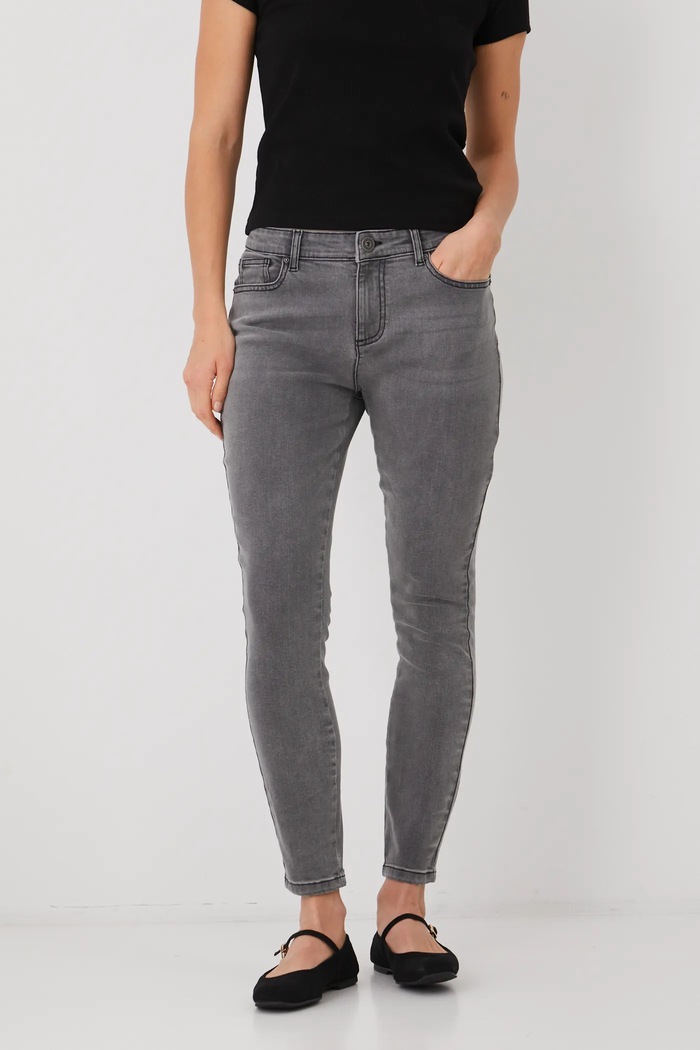 Džíny dámské skinny šedá barva BASIC šedá RS25.SJD021