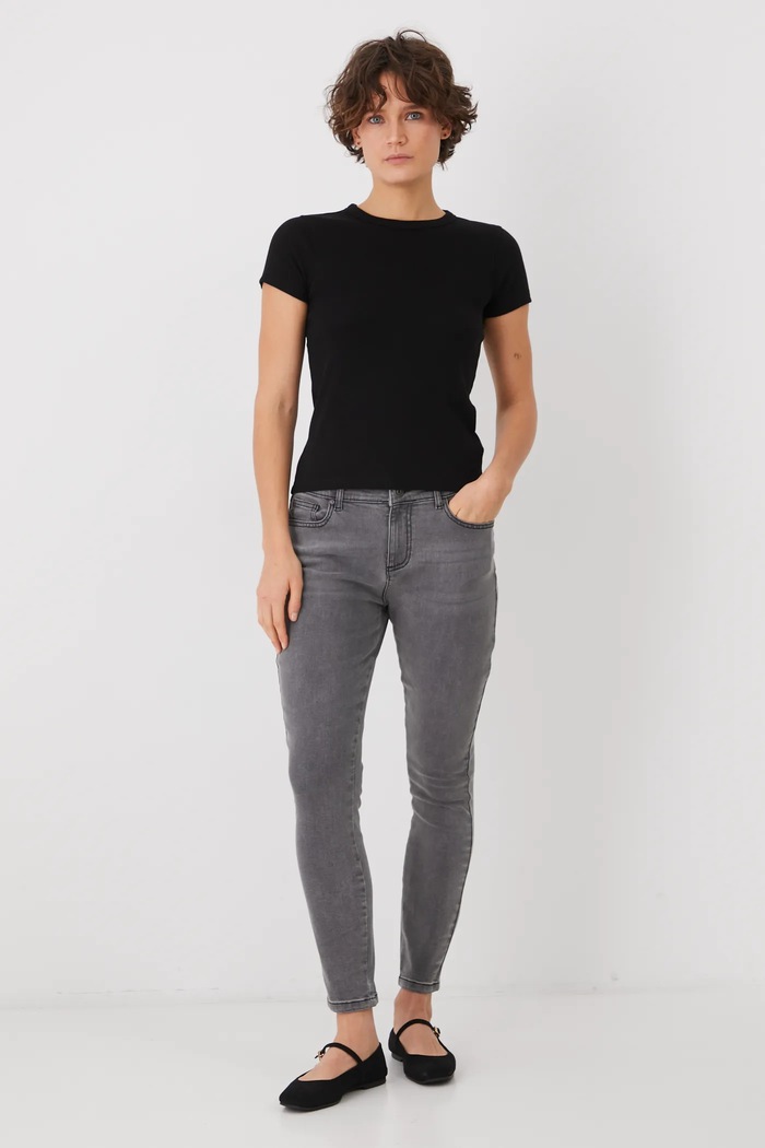 Džíny dámské skinny šedá barva RS25.SJD021 šedá RS25