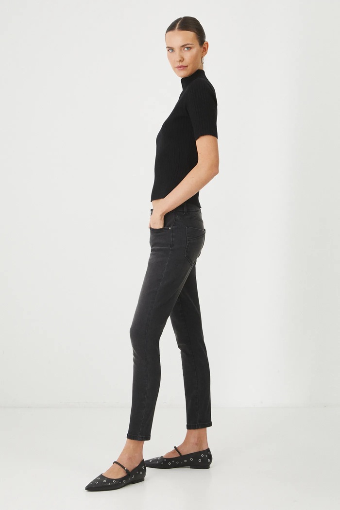 Džíny dámské skinny černá barva BASIC černá RS25.SJD021