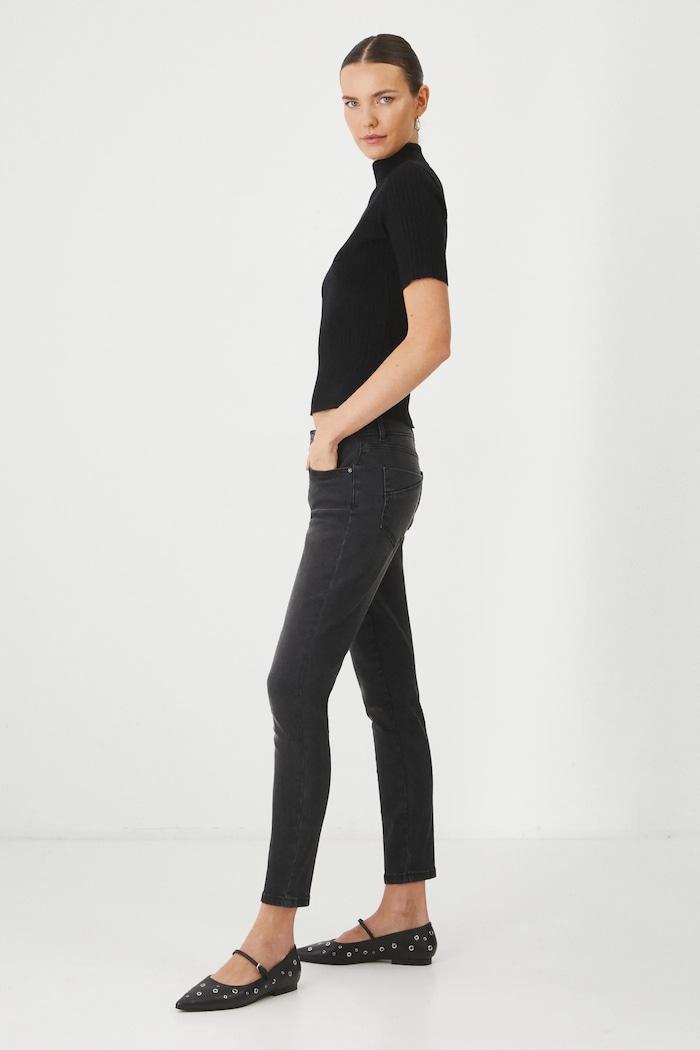 Džíny dámské skinny černá barva BASIC černá RS25.SJD021
