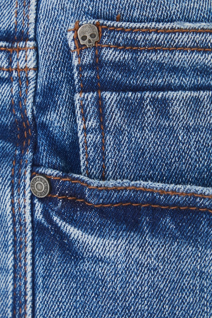 Džíny pánské loose, s oděrky modrá barva modrá RS25-SJM606