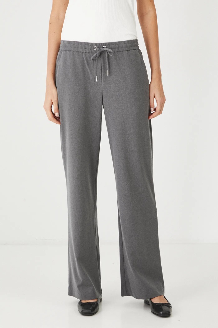 Spodnie damskie wide leg melanżowe kolor szary tkanina szary RS25.SPD307