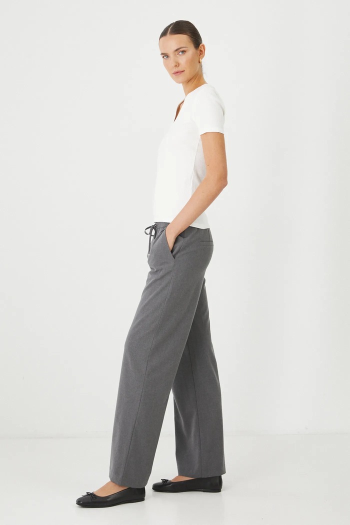 Spodnie damskie wide leg melanżowe kolor szary RS25.SPD307 szary RS25