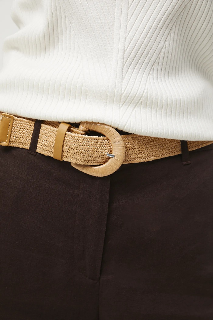 Lněné kalhoty dámské culottes, jednobarevné hnědá barva RS25-SPDB02
