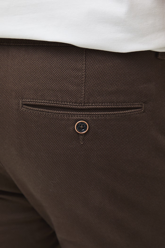 Medicine pantaloni chinos pentru bărbați din bumbac cu elastan maro RS25-SPM010