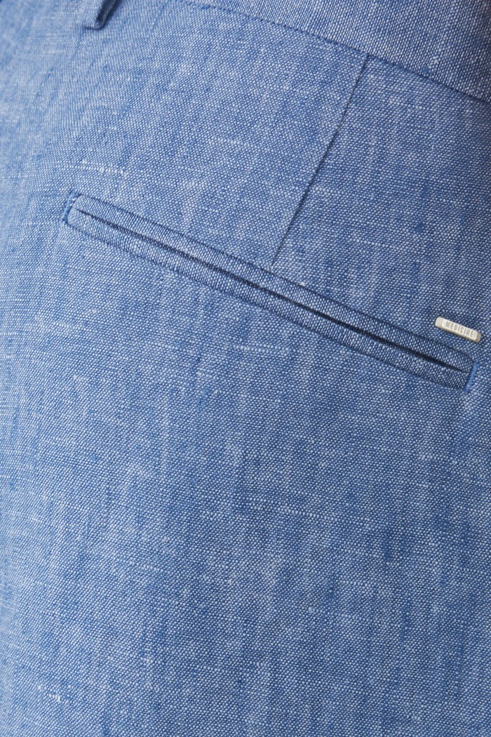 Odzież Spodnie lniane męskie melanżowe kolor niebieski RS25-SPM922 niebieski