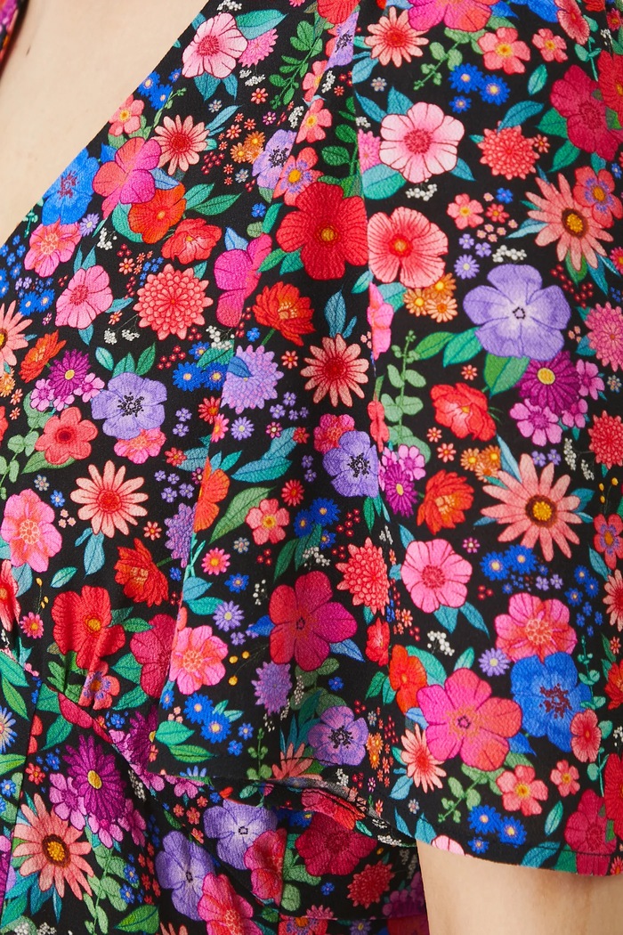 Sukienka damska mini w kwiaty kolor multicolor RS25-SUD094 multicolor