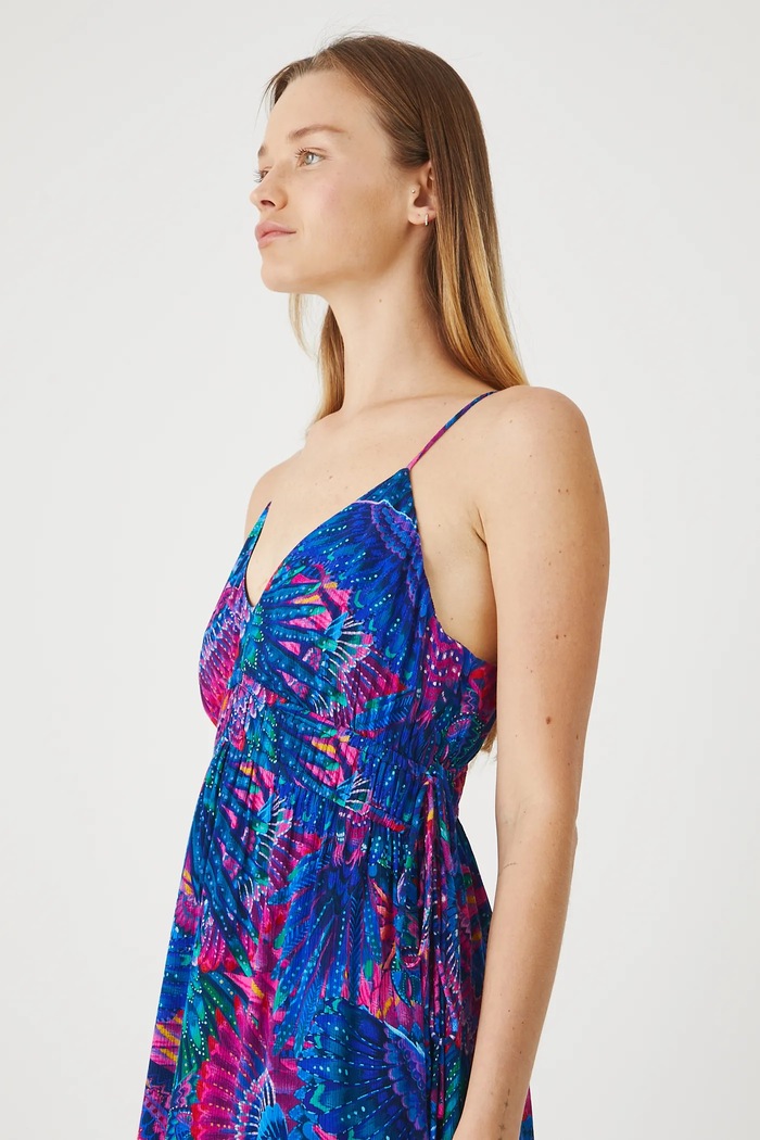 Sukienka damska midi z wiskozy kolor multicolor RS25-SUDA08 multicolor RS25