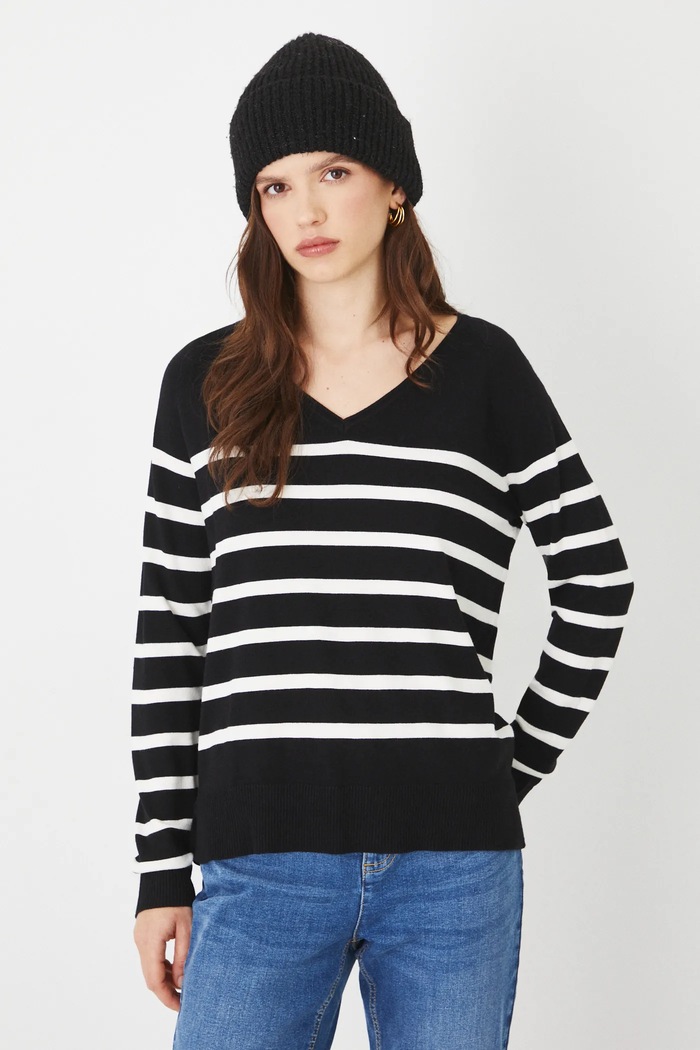 Sweter damski z wiskozą kolor czarny wzorzyste czarny RS25-SWD010