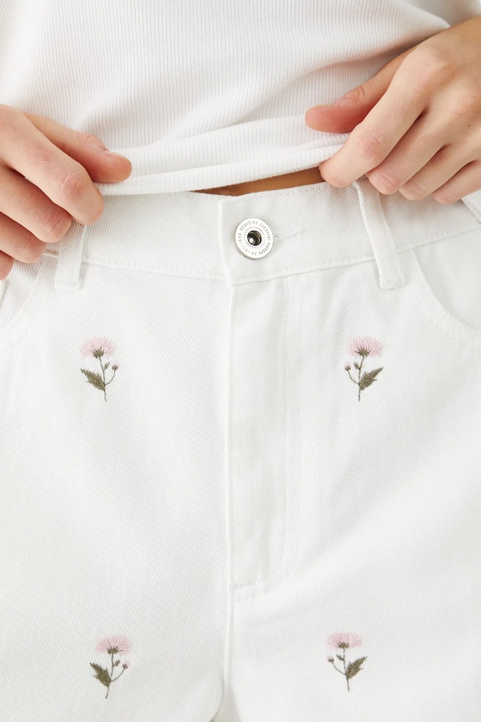 Medicine pantaloni scurti jeans alb RS25-SZDA10