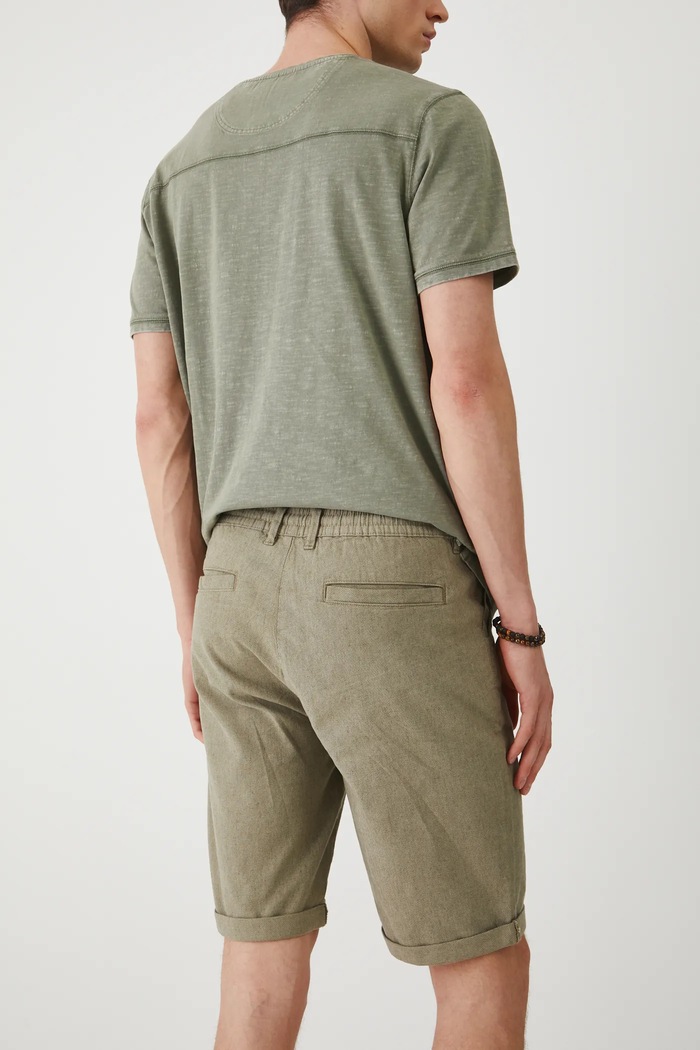 Odzież Medicine szorty z domieszką lnu RS25-SZM902 zielony