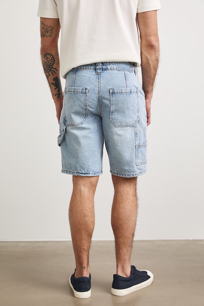 Szorty jeansowe męskie loose kolor niebieski niebieski RS25-SZMC40