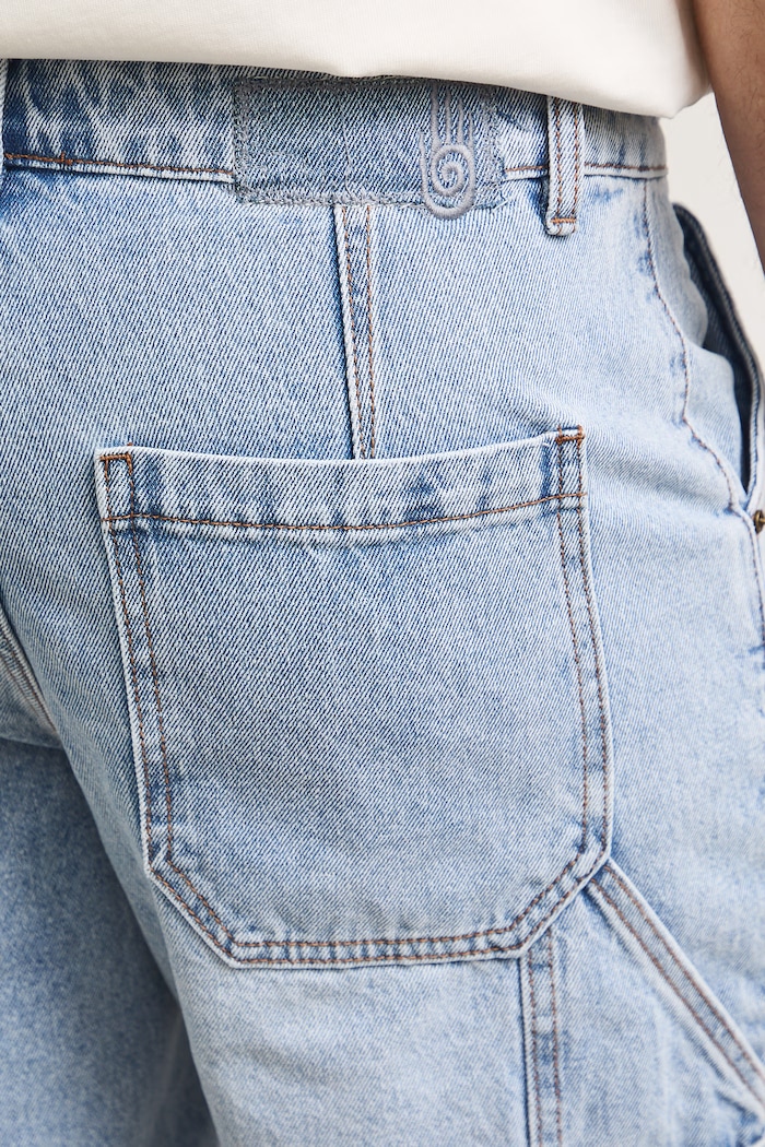 Szorty jeansowe męskie loose kolor niebieski RS25-SZMC40 niebieski