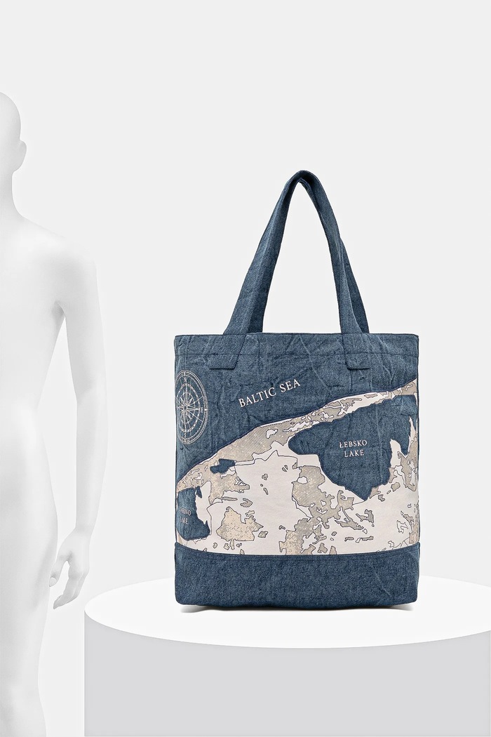 Torba jeansowa z kolekcji Medicine x Słowiński Park Narodowy kolor niebieski RS25-TCMA50