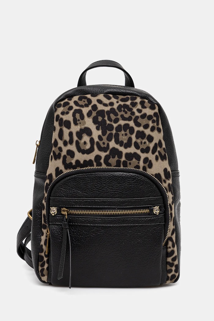 Batoh dámský z ekologické kůže s leopardím vzorem černá barva RS25.TPD800 černá RS25