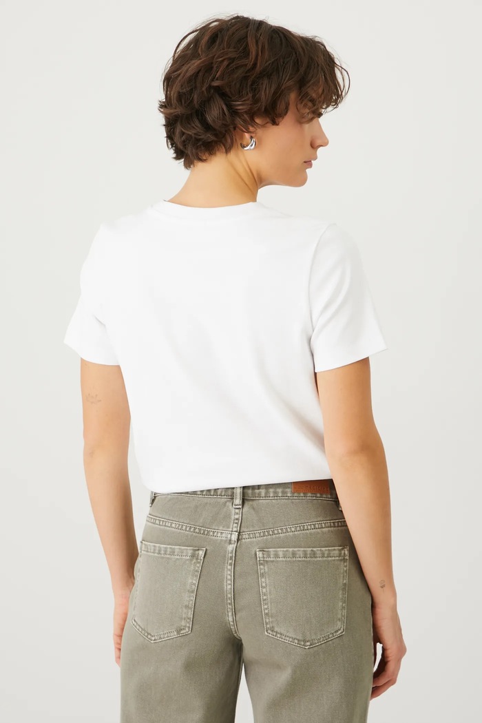 Odzież T-shirt bawełniany damski gładki interlock kolor biały RS25-TSD030 biały