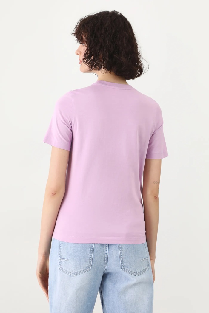 Odzież T-shirt bawełniany damski gładki kolor fioletowy RS25-TSD054 fioletowy