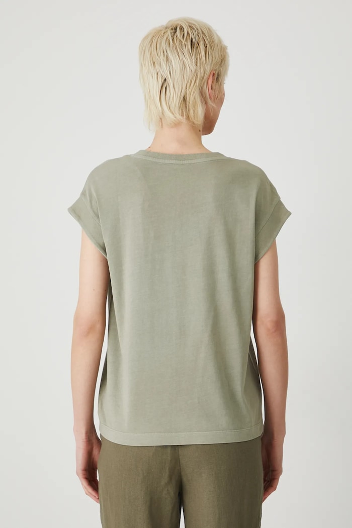 Odzież T-shirt bawełniany damski gładki kolor zielony RS25-TSD082 zielony
