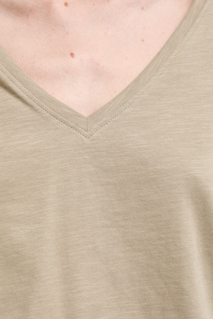 T-shirt bawełniany damski gładki kolor zielony RS25-TSD0B0