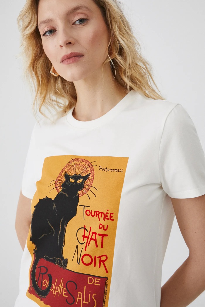 T-shirt bawełniany damski z kolekcji Eviva L'arte z elastanem kolor beżowy RS25.TSD259 beżowy RS25