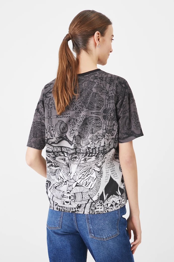 T-shirt bawełniany damski by Zach Wygibajtus, Grafika Polska kolor szary szary RS25-TSD461