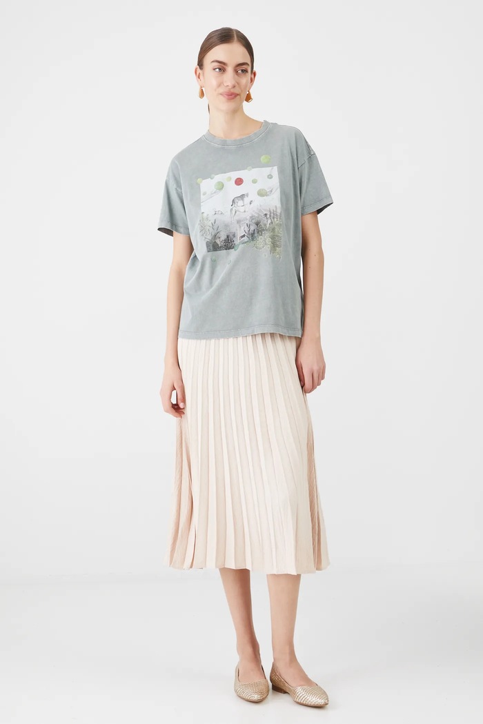 Odzież T-shirt bawełniany damski by Nieszka Skłodowska, Grafika Polska kolor zielony RS25.TSD463 zielony