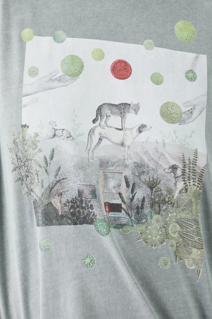 T-shirt bawełniany damski by Nieszka Skłodowska, Grafika Polska kolor zielony RS25.TSD463