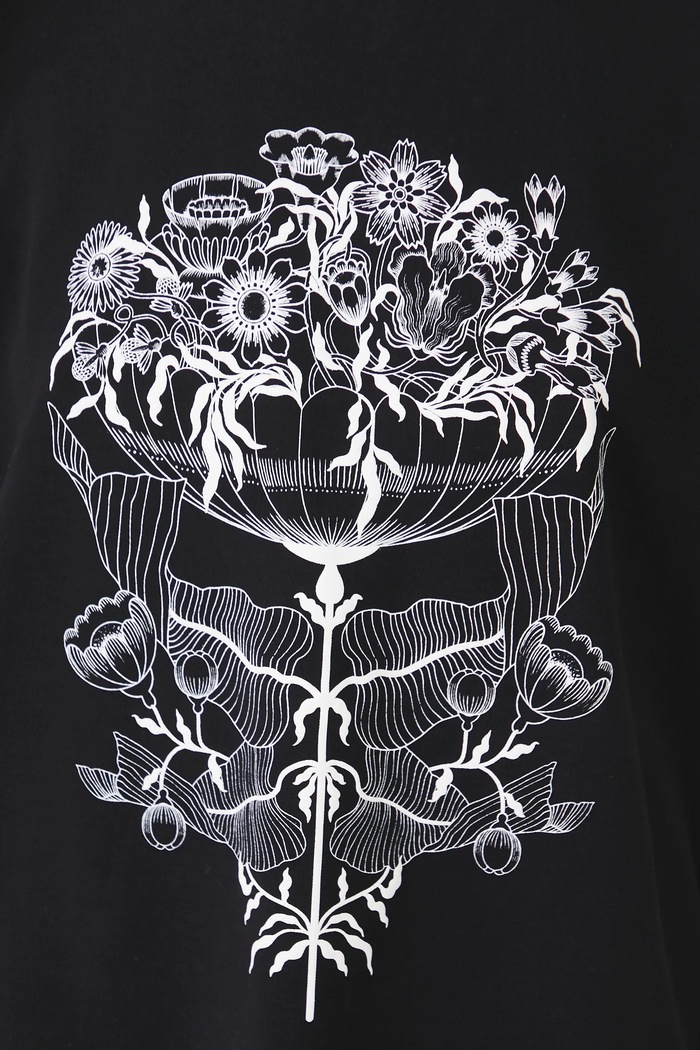 T-shirt bawełniany damski z nadrukiem interlock kolor czarny RS25-TSD603 czarny