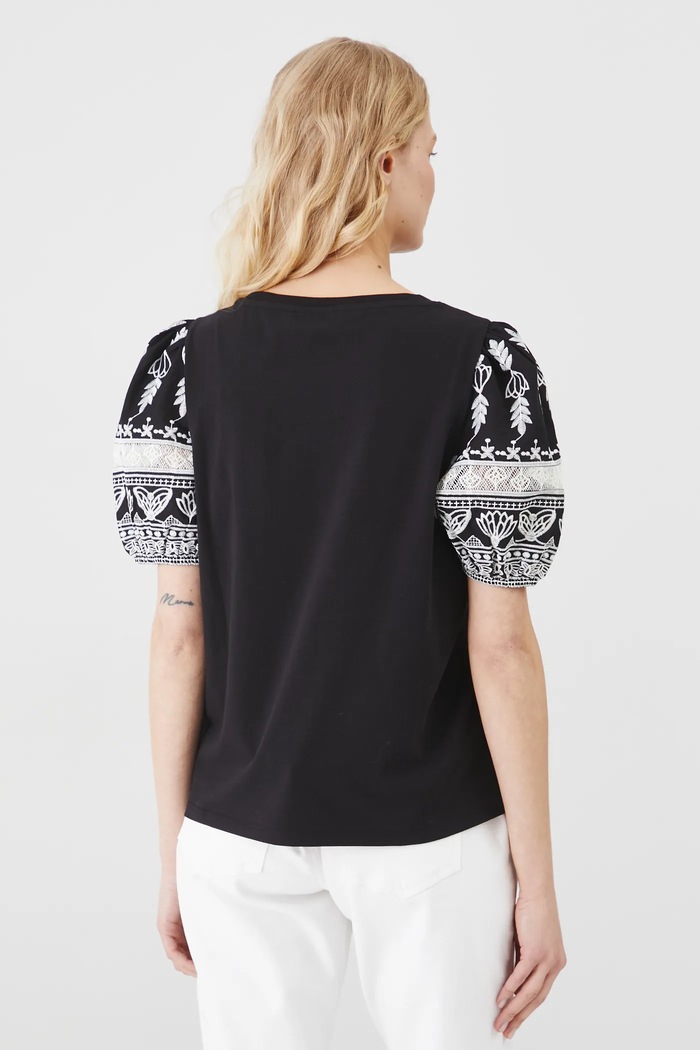 Odzież T-shirt bawełniany damski z elastanem interlock kolor czarny RS25-TSD606 czarny