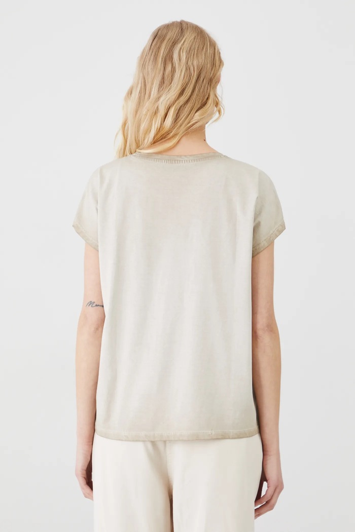 Odzież T-shirt bawełniany damski z nadrukiem kolor beżowy RS25.TSD611 beżowy