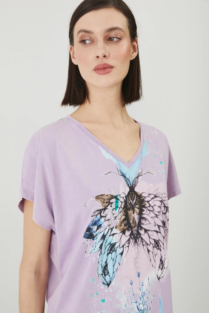 Medicine t-shirt bawełniany RS25-TSD653 fioletowy