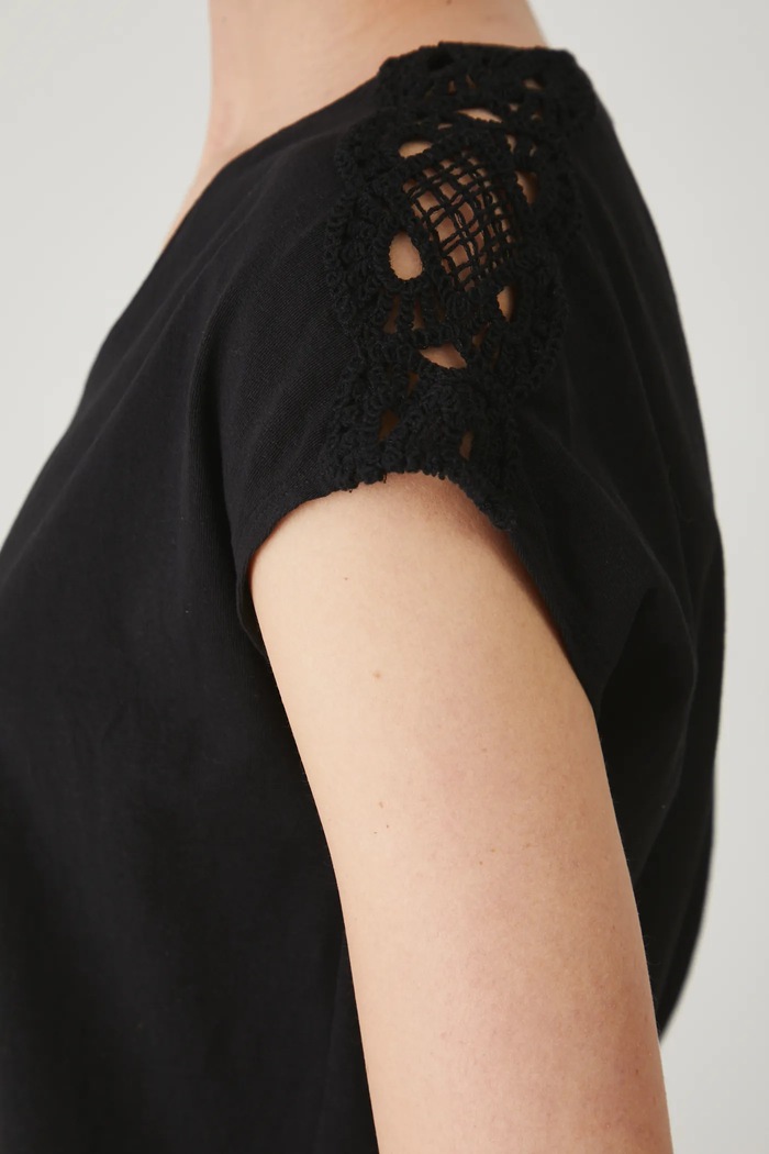 Medicine tricou din in negru RS25-TSD711