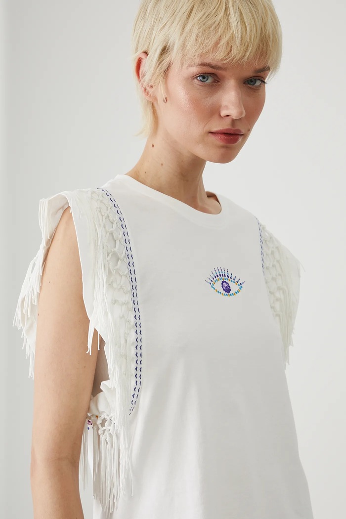 T-shirt bawełniany damski z kolekcji El Gato Chimney x Medicine kolor biały RS25-TSD852 biały RS25