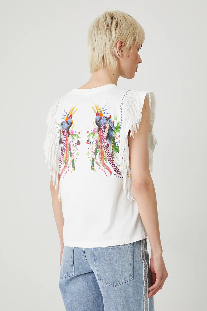 T-shirt bawełniany damski z kolekcji El Gato Chimney x Medicine kolor biały biały RS25-TSD852