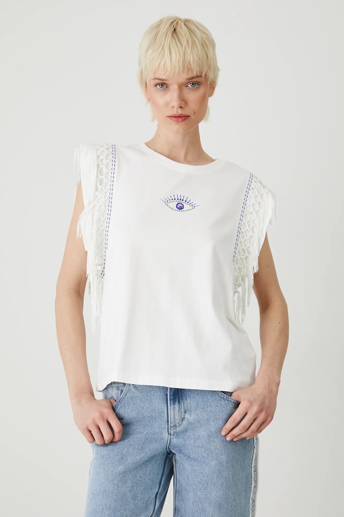 T-shirt bawełniany damski z kolekcji El Gato Chimney x Medicine kolor biały RS25-TSD852 biały