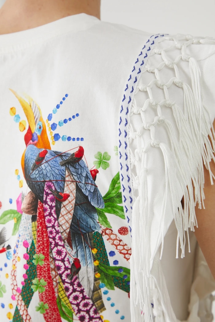 T-shirt bawełniany damski z kolekcji El Gato Chimney x Medicine kolor biały RS25-TSD852