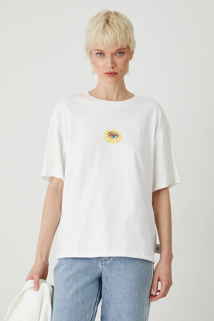 T-shirt bawełniany damski z kolekcji El Gato Chimney x Medicine kolor biały biały RS25-TSD857