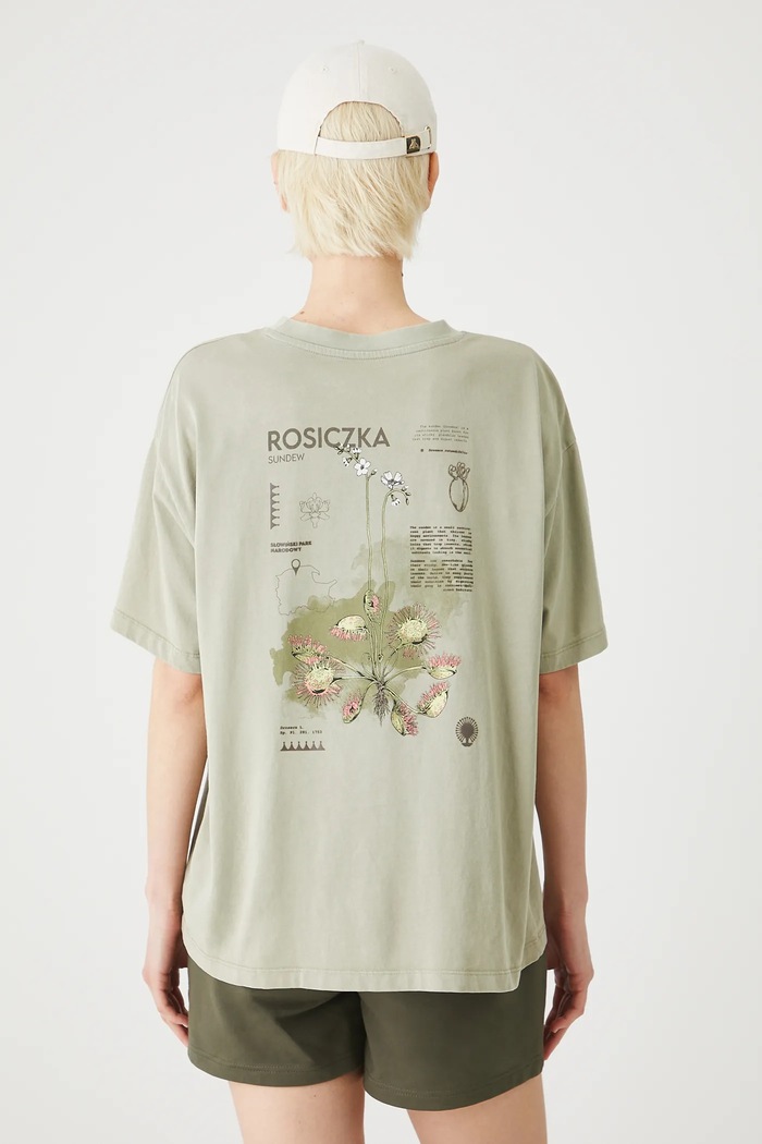 T-shirt bawełniany damski z kolekcji Medicine x Słowiński Park Narodowy kolor zielony zielony RS25-TSDA51