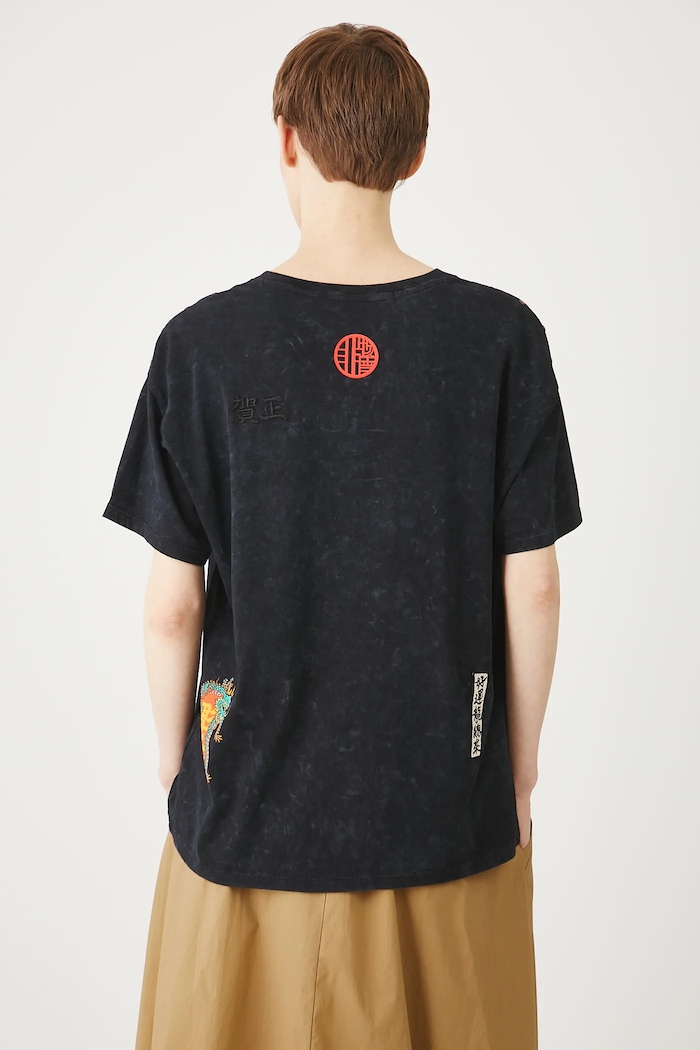 T-shirt bawełniany damski Tattoo Art by Boren Huang – Horiren 彫壬 szary RS25-TSDC54
