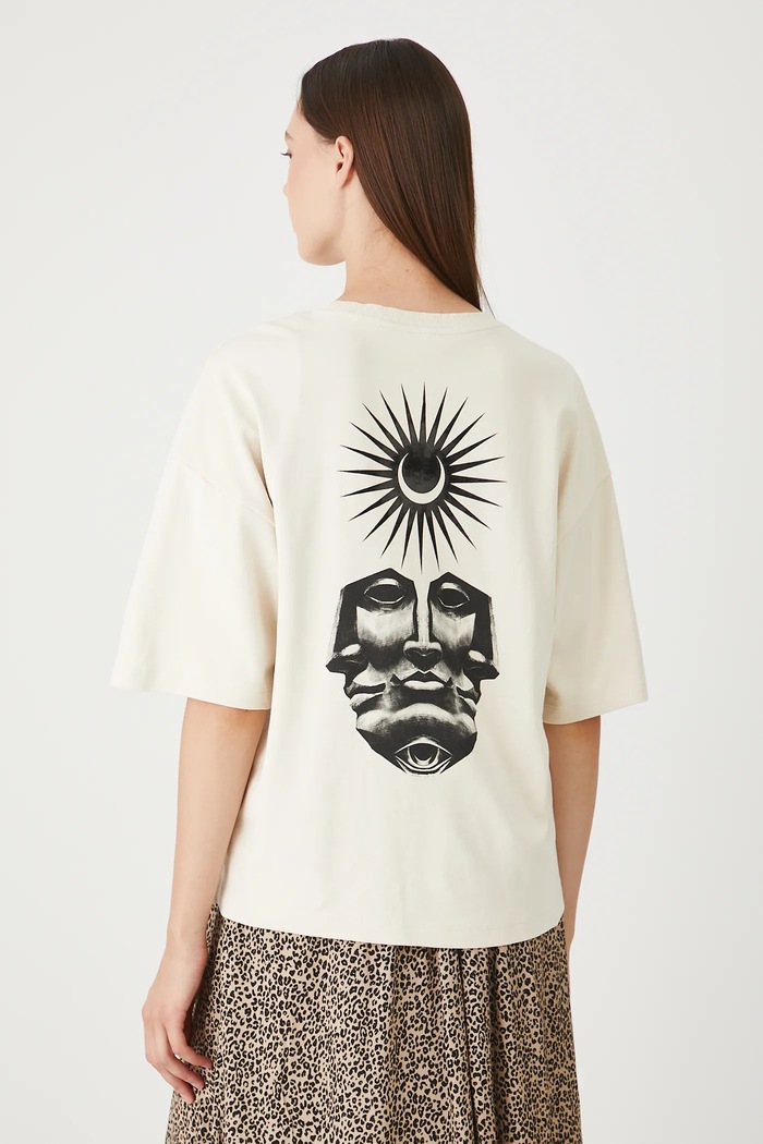 T-shirt bawełniany damski Tattoo Art by Michał Kidacki beżowy RS25.TSDC55