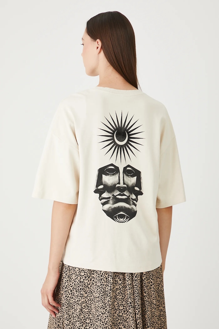 T-shirt bawełniany damski Tattoo Art by Michał Kidacki beżowy RS25.TSDC55