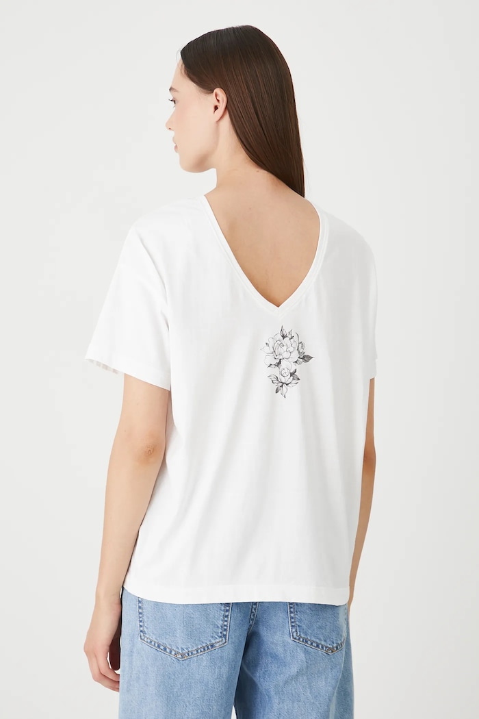 T-shirt bawełniany damski Tattoo Art by Natalia Perrote biały RS25-TSDC58