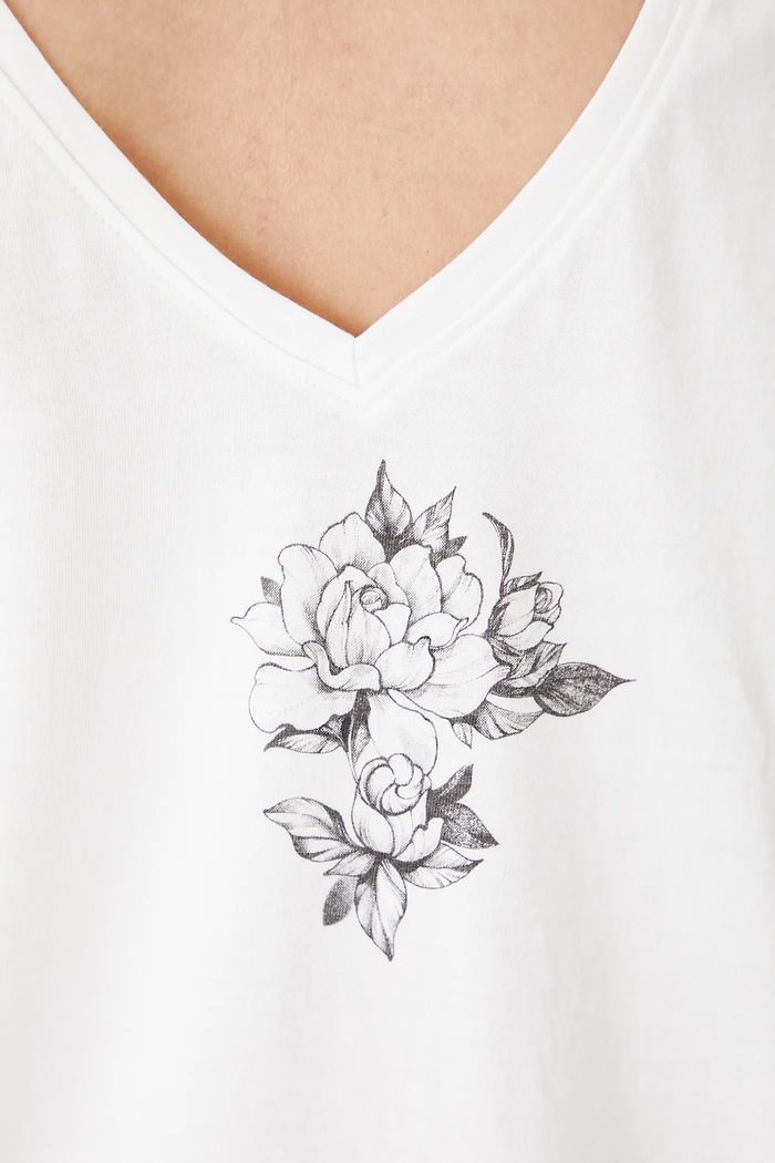 T-shirt bawełniany damski Tattoo Art by Natalia Perrote RS25-TSDC58