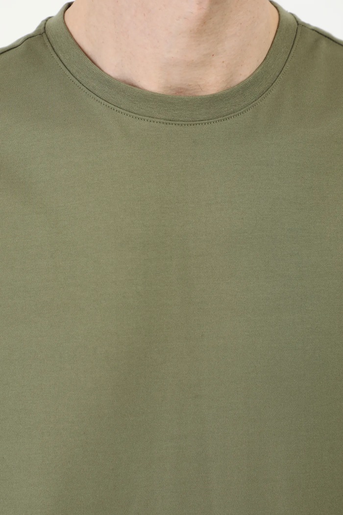 T-shirt bawełniany męski interlock gładki kolor zielony RS25-TSM041 zielony