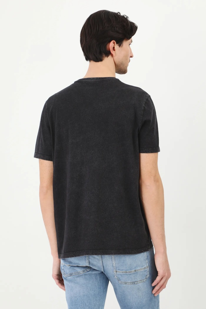 Odzież T-shirt bawełniany męski z efektem sprania kolor szary RS25-TSM042 szary