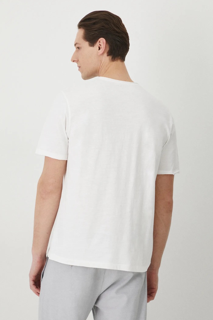 Odzież T-shirt bawełniany męski gładki kolor biały RS25-TSM060 biały
