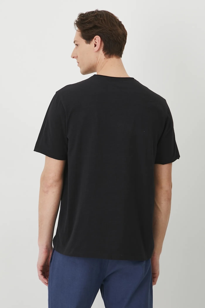 Odzież T-shirt bawełniany męski gładki kolor czarny RS25-TSM060 czarny