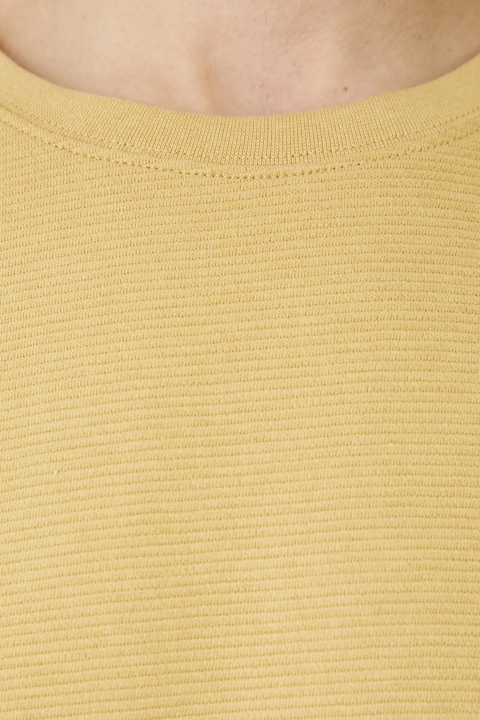 T-shirt bawełniany męski z fakturą kolor żółty RS25-TSM080