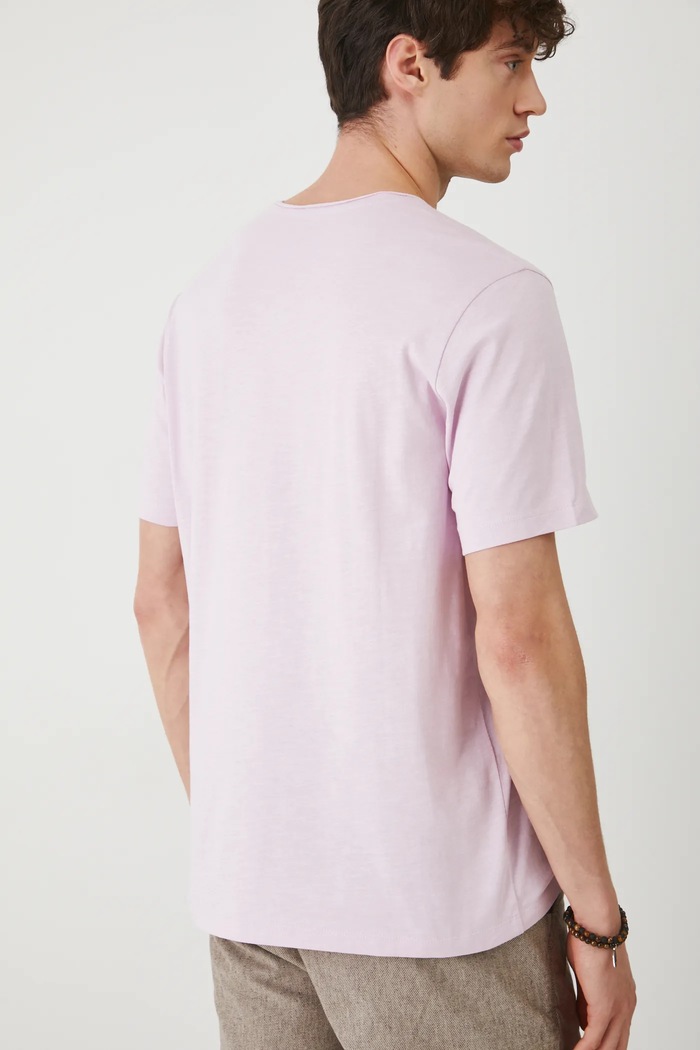 Odzież T-shirt bawełniany męski gładki kolor fioletowy RS25-TSM091 fioletowy